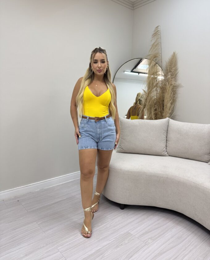 OPicoGirl - Body Maiô Alana - Amarelo