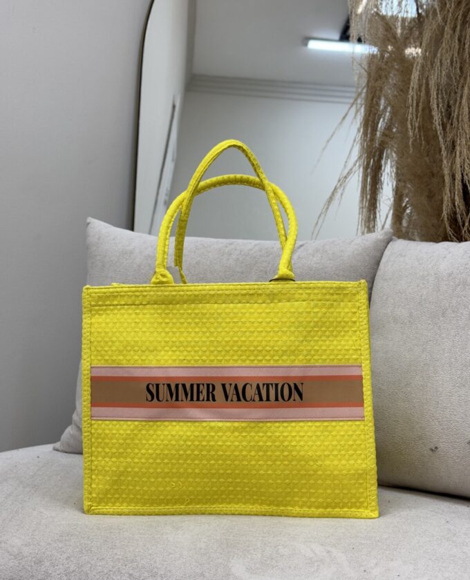 OPicoGirl - Bolsa de Praia escrita - Laranja
