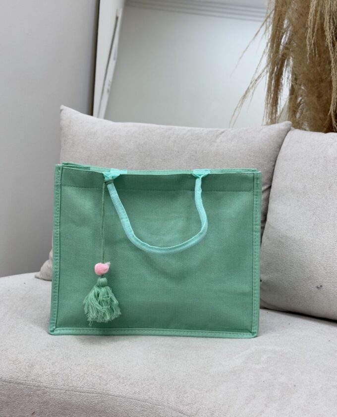 OPicoGirl - Bolsa de Praia lisa - Verde Água