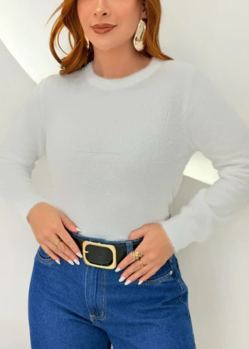 OPicoGirl - Blusa Pelinho - Preto