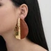 OPicoGirl - Brinco Dourado Bicolor - Caramelo