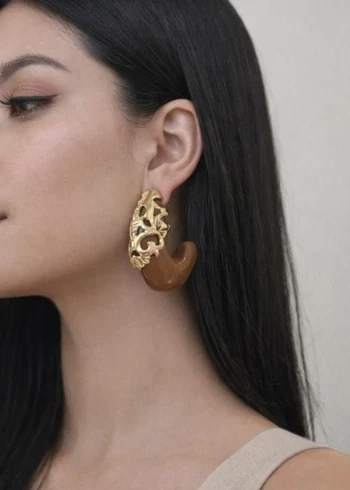 OPicoGirl - Brinco Dourado Modern Art