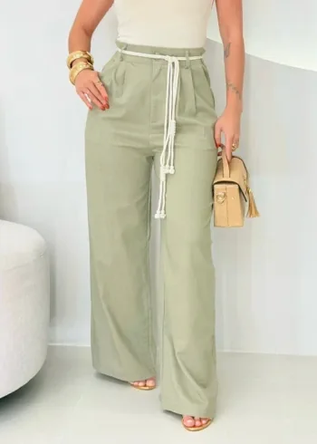 OPicoGirl - Calça Rute – Linho Premium - Preto