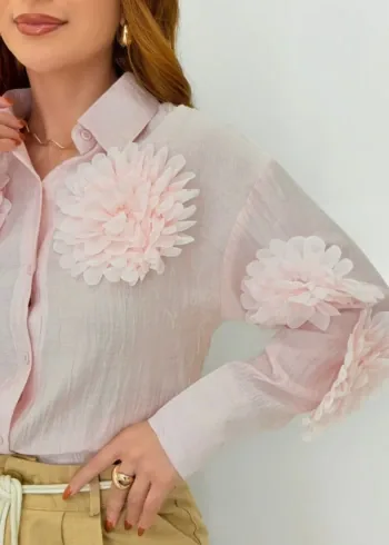 OPicoGirl - Camisa Flores - Azul