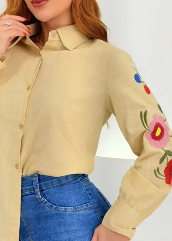 OPicoGirl - Camisa Talita Bordada - Branco