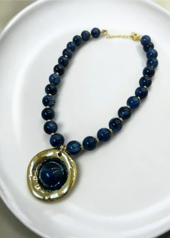 OPicoGirl - Colar Medalha Elegance - Azul