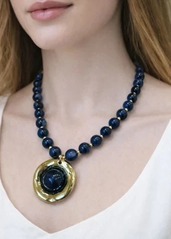 OPicoGirl - Colar Medalha Elegance - Azul