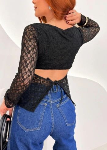 OPicoGirl - Blusa Jasmim - Preto