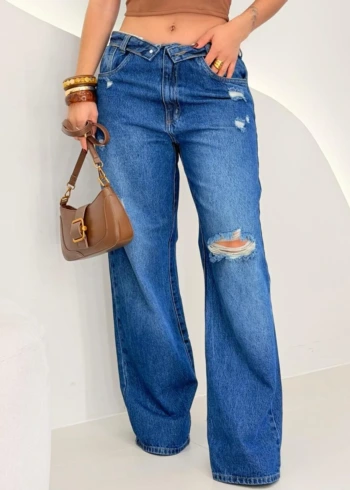 OPicoGirl - Calça Jeans Wide Leg Melinda