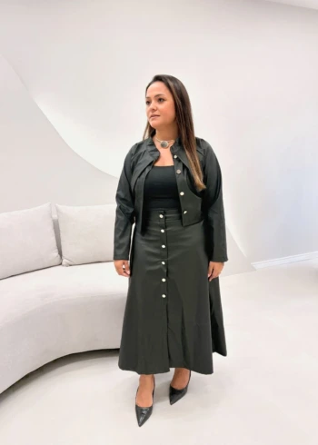 OPicoGirl - Corset Mia em Couro Eco - Preto