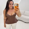 OPicoGirl - Corset Mia em Couro Eco - Preto
