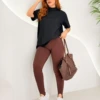 OPicoGirl - Calça de Pezinho Flanelada - Preto