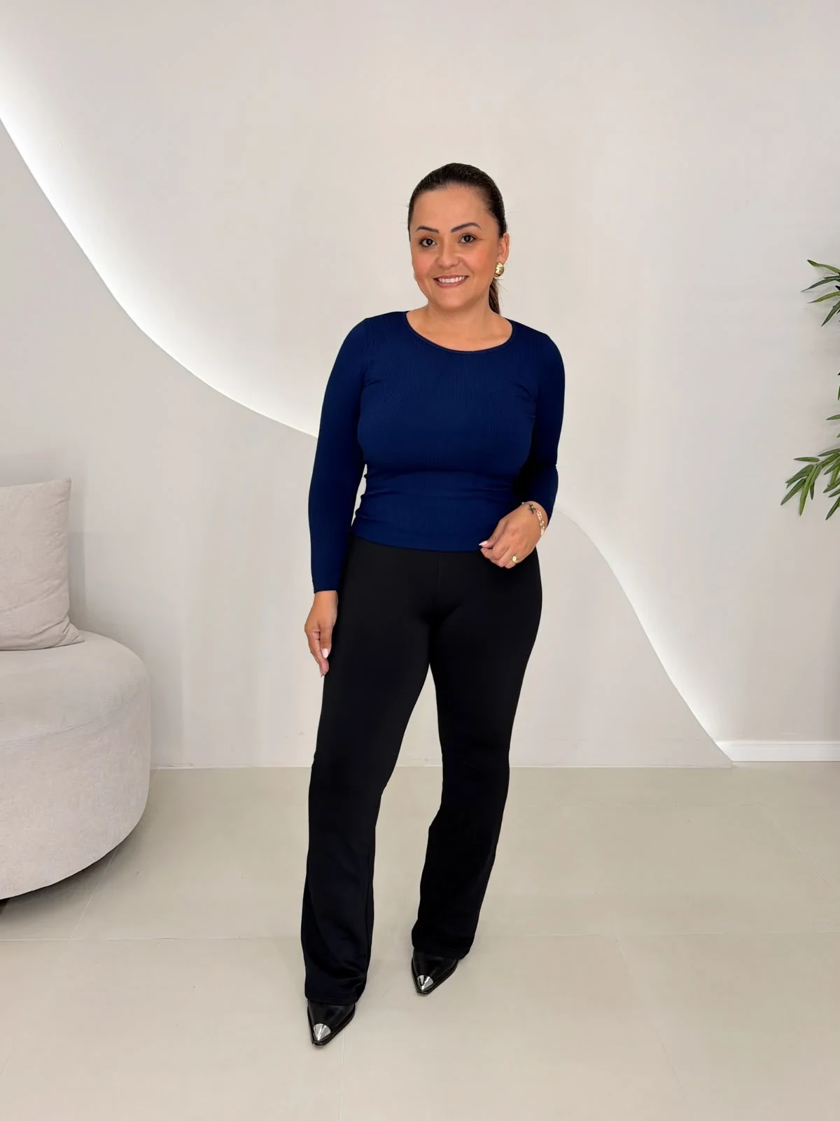 OPicoGirl – Calça Legging Flare Flanelada – Preta OPicoGirl - Calça Legging Flare Flanelada - Preta