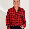 OPicoGirl - Camisa Xadrez - Vermelho