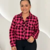 OPicoGirl - Camisa Xadrez - Vermelho