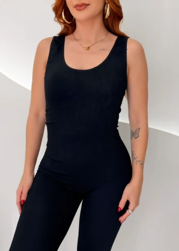 OPicoGirl - Macacão Fitness - Preto