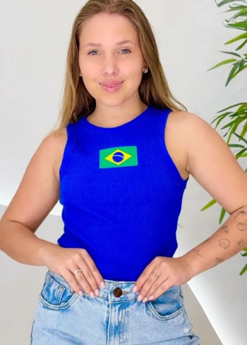 OPicoGirl - Regata Brasil - Azul