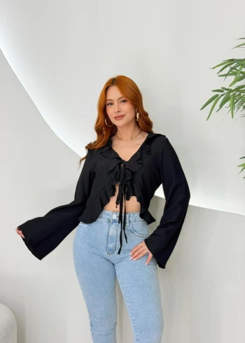 OPicoGirl - Blusa Melaine -Preto