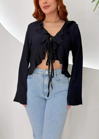 OPicoGirl - Blusa Melaine -Preto