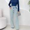 OPicoGirl - Calça Wide leg c/ Brilho 1008