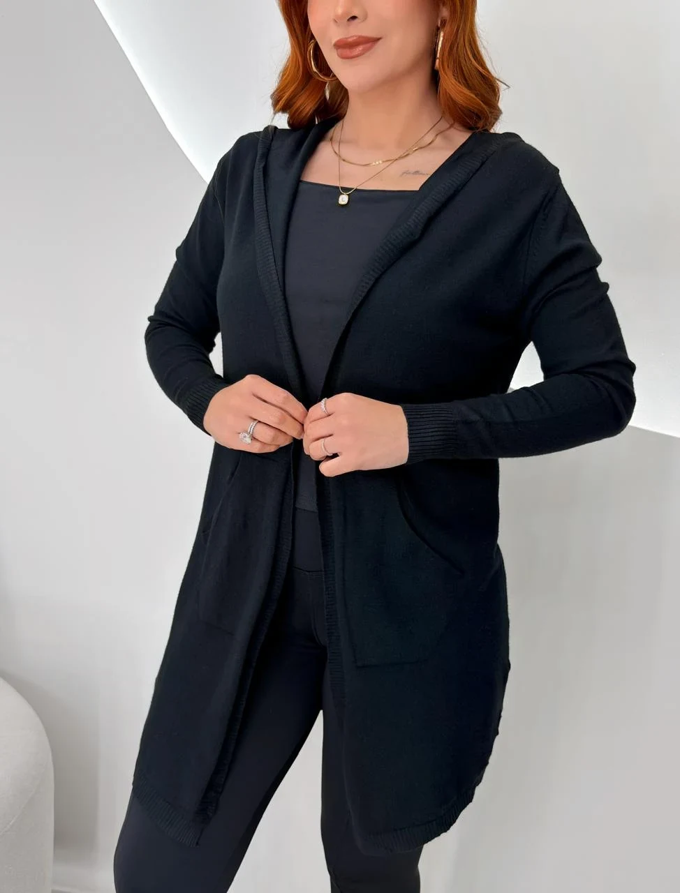 OPicoGirl – Cardigan c/ Capuz – Preto OPicoGirl - Cardigan c/ Capuz - Preto