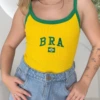 OPicoGirl - Regata Brasil - Amarelo
