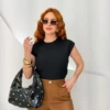 OPicoGirl - Blusa Bianca - Preto