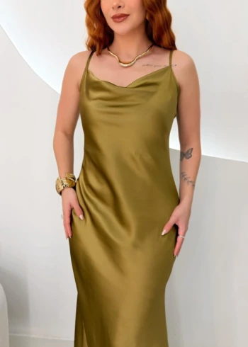 OPicoGirl – Vestido Longo Cetim – Preto OPicoGirl - Vestido Longo Cetim - Preto