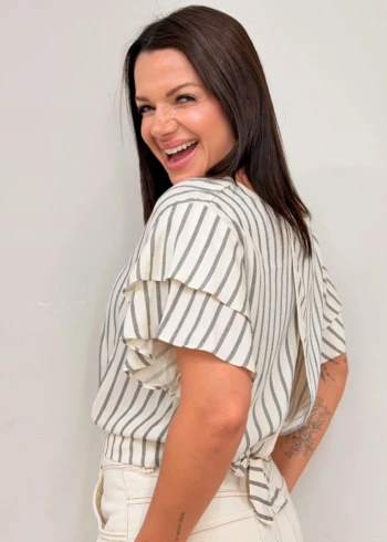 OPicoGirl - Blusa Suzan - Listra Bege (cópia) - Único