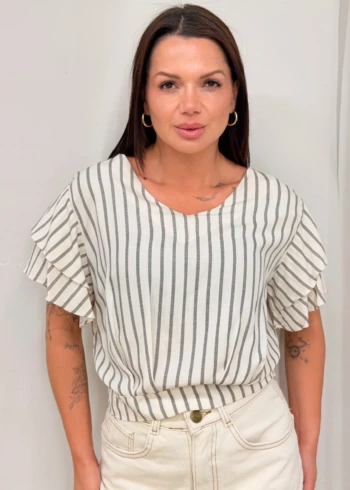 OPicoGirl - Blusa Suzan - Listra Bege (cópia) - Único