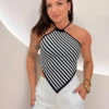 OPicoGirl - Cropped Modal Listra - Amarelo