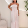OPicoGirl - Vestido Gisele - Branco com Rosa - Único