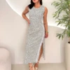 OPicoGirl - Vestido Moletinho - Animal Print Azul
